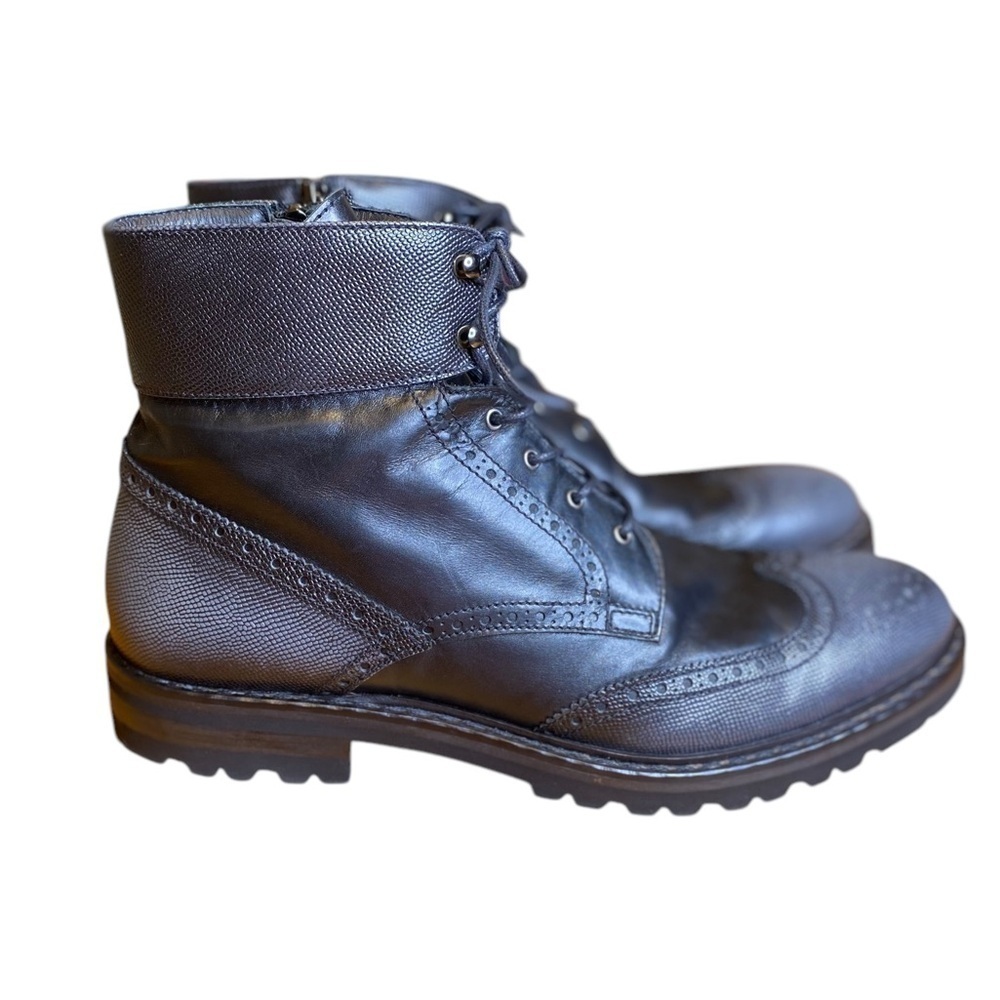 Dino Bigioni Italian Leather Lace up / Zip Ankle Boot Men’s size 44.5 EU 11 U.S.